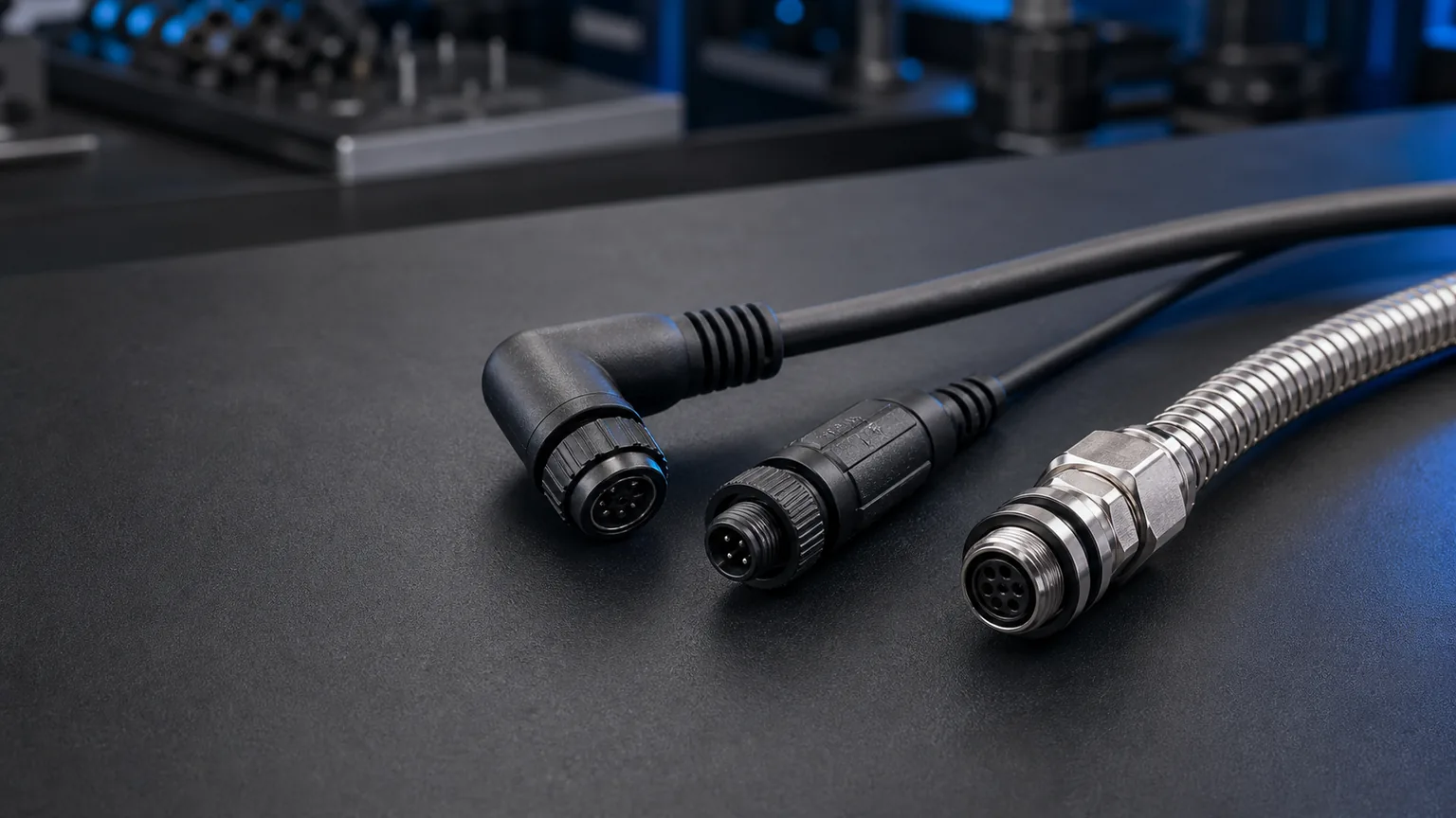 Cable armado flexible y ensambles con conectores sobremoldeados